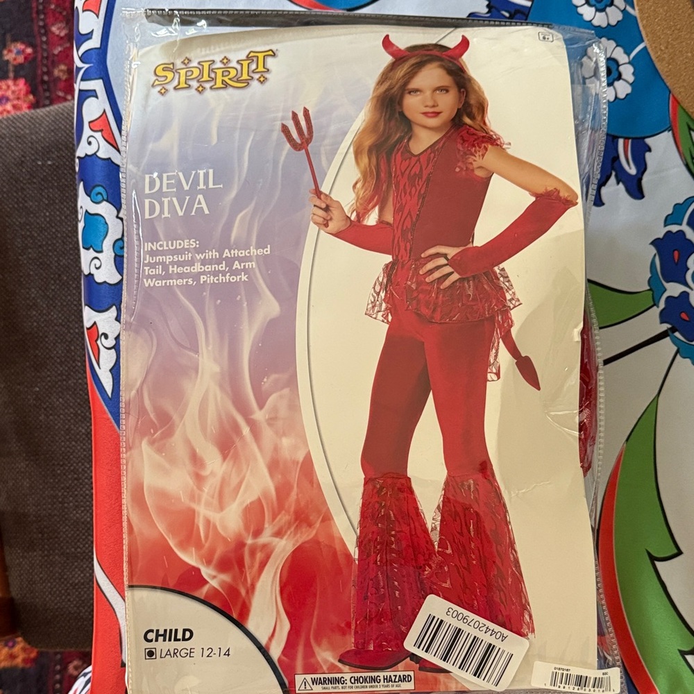 Spirit Halloweeen Devil Diva Kids Costume - Red Sz L 12-14